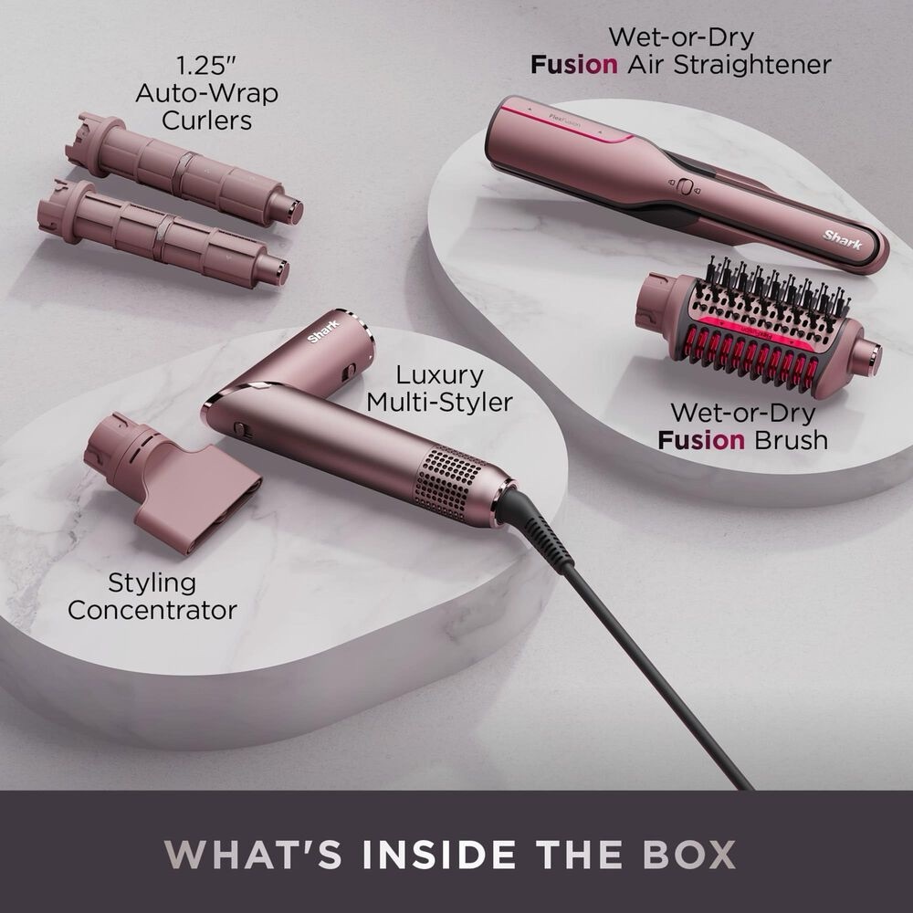 Multi-Function Pink 5-in-1 Hair Styler with Interchangeable Attachments - Picture 5 of 14